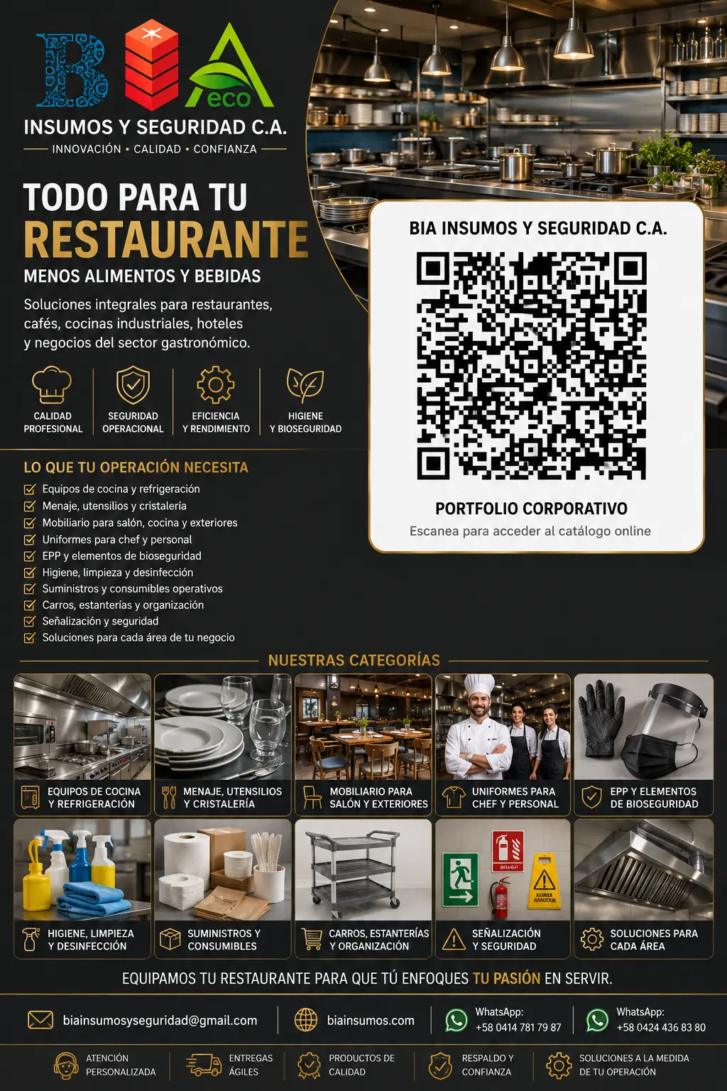 QR Portfolio  Linea RESTAURANT  Comida Rápida Catering, Comedores y Cocinas Industriales