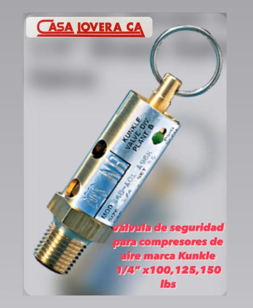 Válvula de seguridad para compresores kunkle