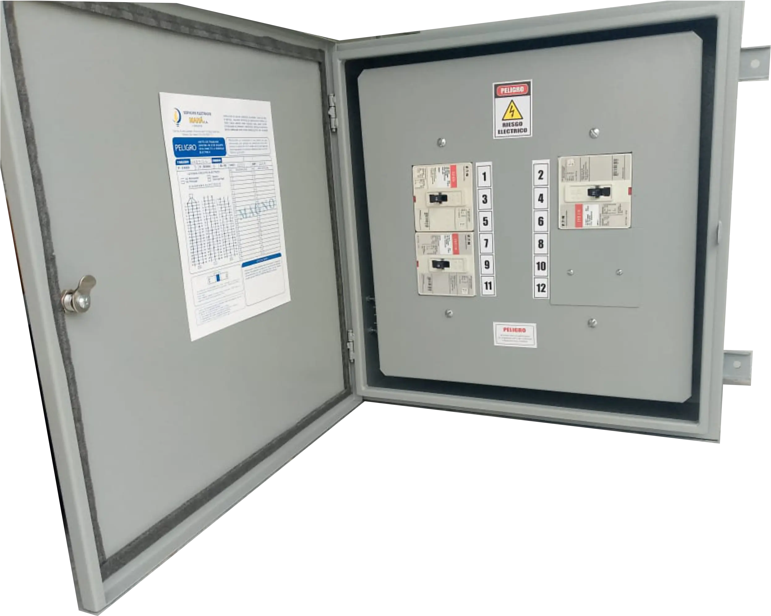 Tablero NAB-NHB 512L sin espacio para Breaker Principal. Barra Principal: 250A. Tensión: 208V o 480V.