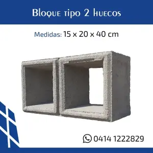 Bloque tipo 2 huecos