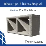 Bloque tipo 2 huecos diagonal