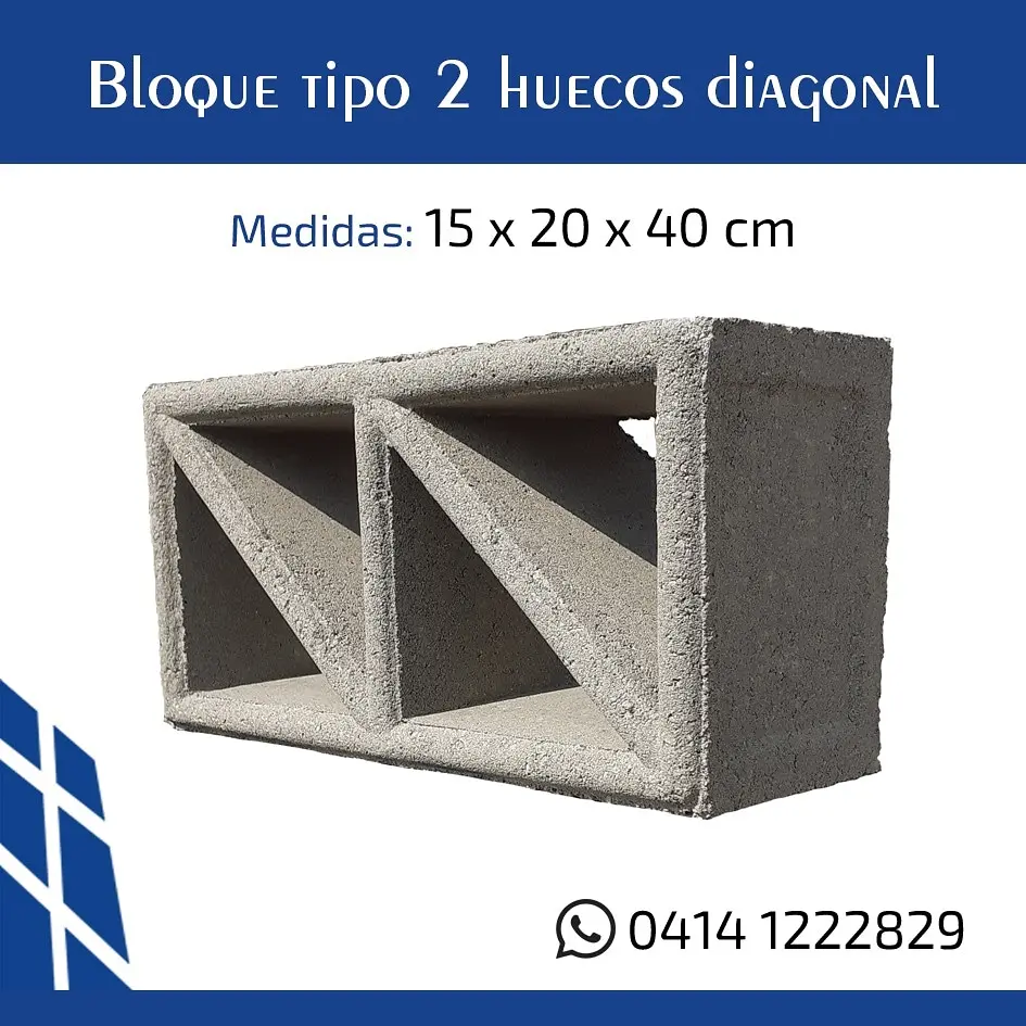 Bloque tipo 2 huecos diagonal
