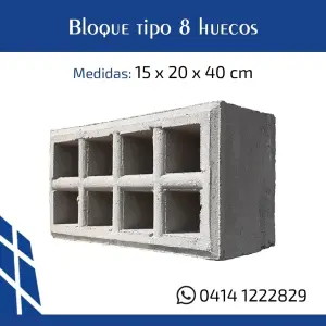 Bloque tipo 8 huecos