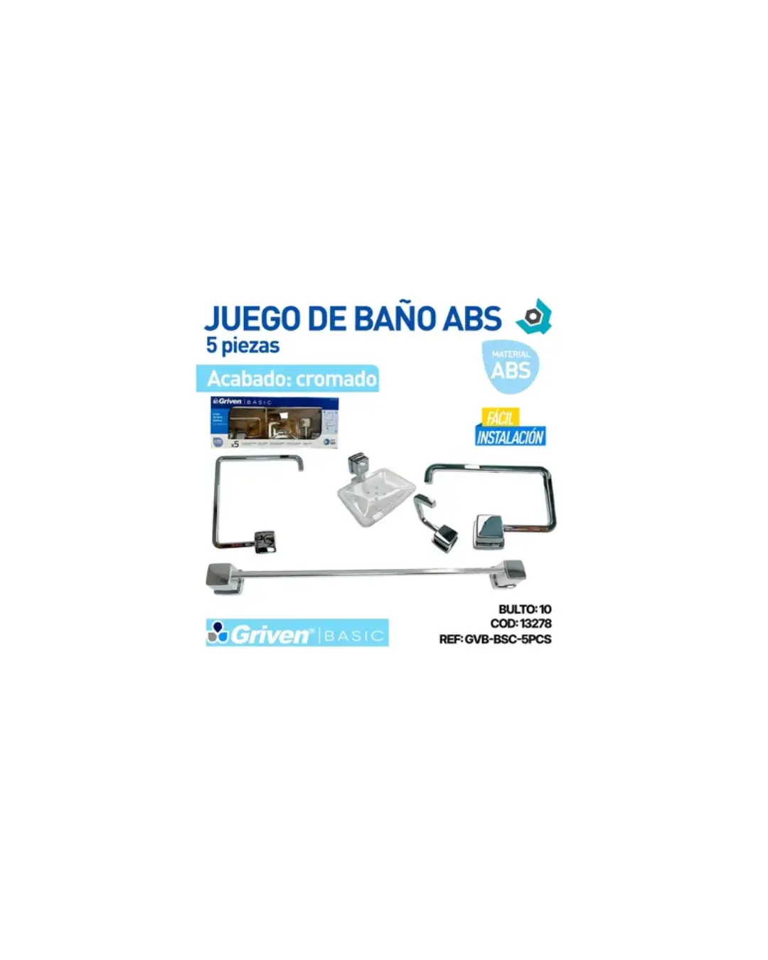 Organizador de baño de 5 piezas