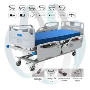 Cama Clínica Eléctrica 5 Posiciones c/Balanza Integrada Radiotransparente HLB117A