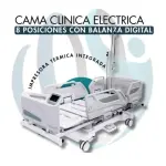 Cama Clínica Eléctrica 8 Posiciones c/Balanza Integrada Radiotransparente HLB117V