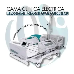 Cama Clínica Eléctrica 8 Posiciones c/Balanza Integrada Radiotransparente HLB117V