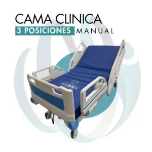 Cama Clínica Manual 3 Posiciones Barandas de ABS