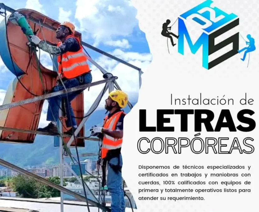 Instalación de vallas publicitarias y letras corpóreas