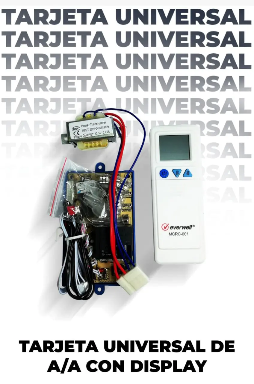 Tarjeta universal de A/A con display
