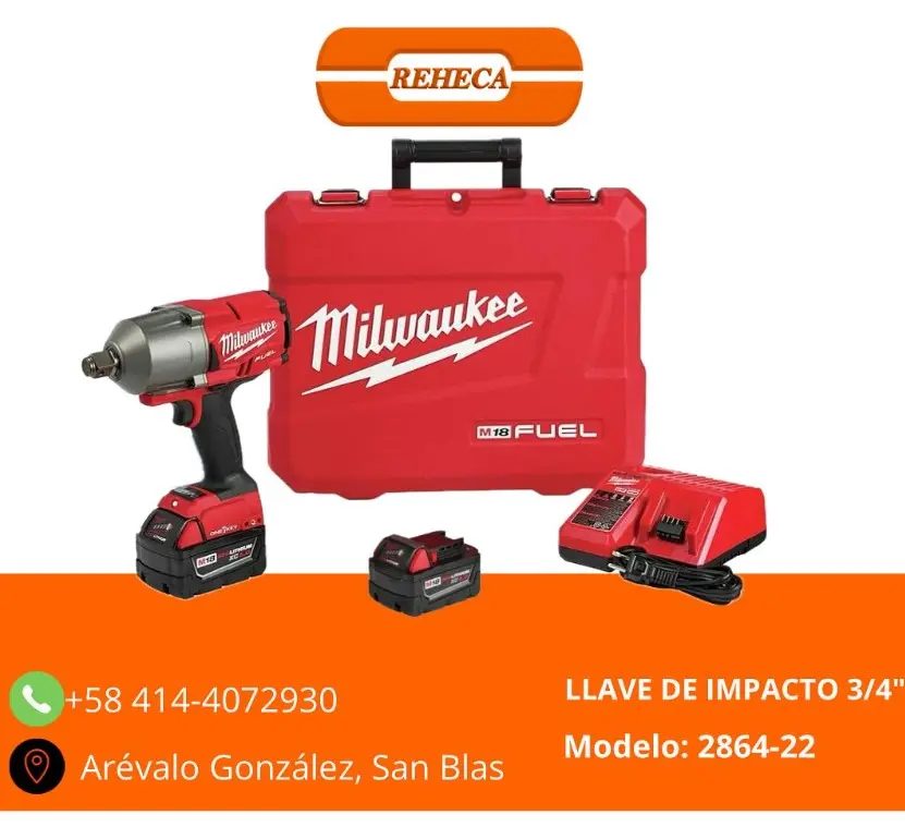 Llave de impacto Milwaukee 3/4” inalámbrico