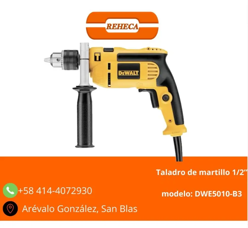 Taladro eléctrico de martillo DeWalt 1/2” 13mm