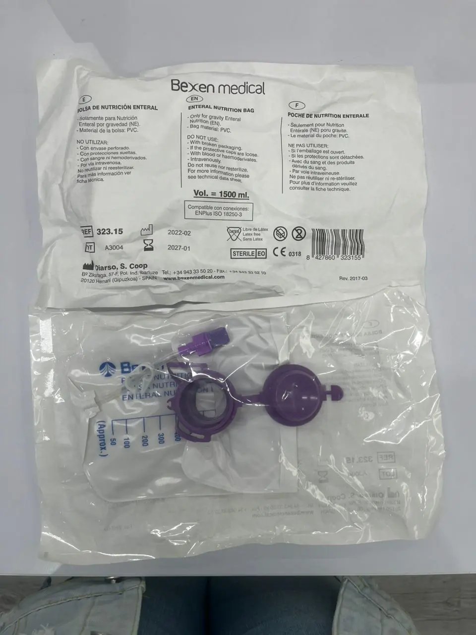 333.15 Bolsa Nutrición Enteral 1500ml Bexen