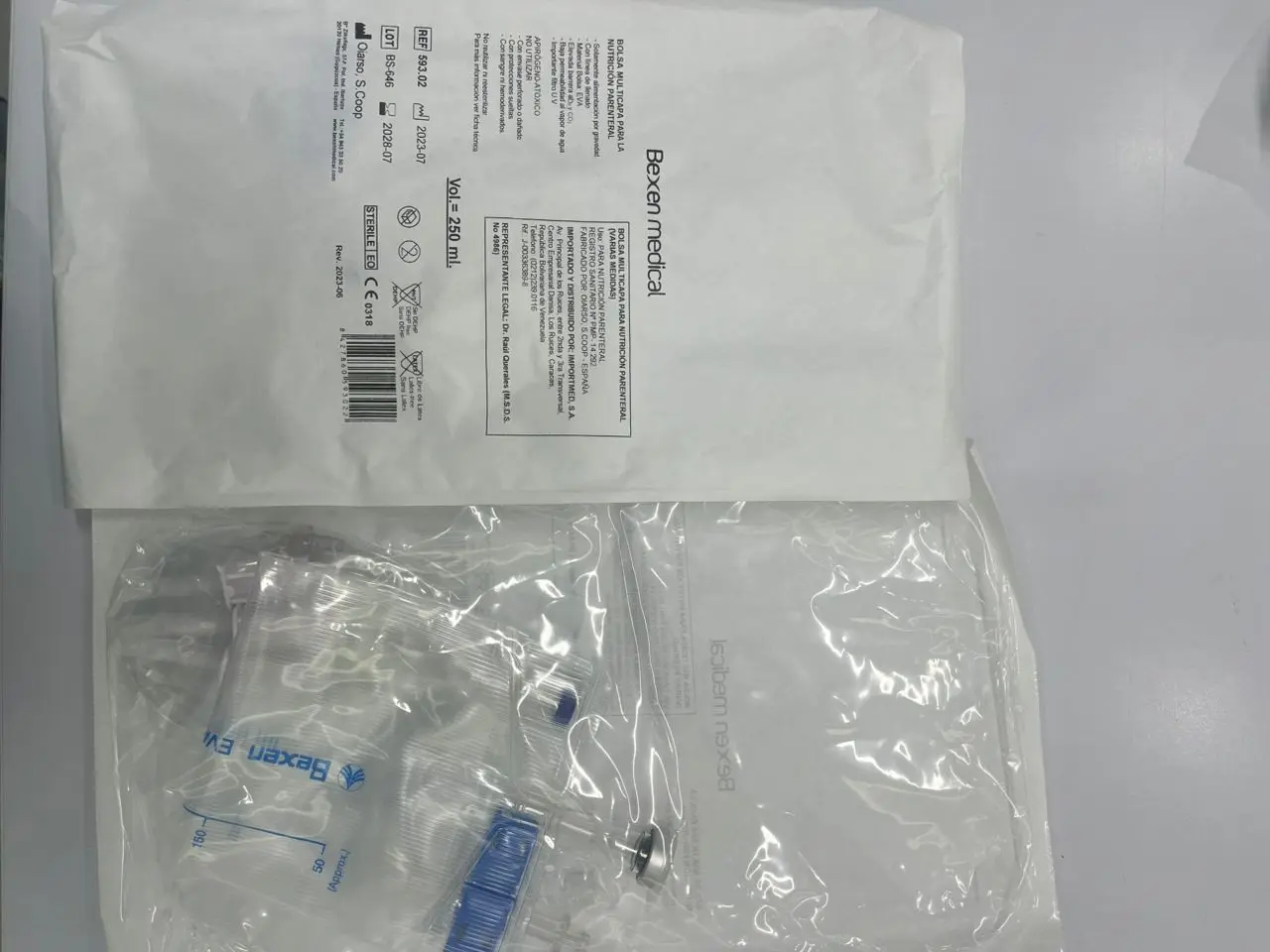Bolsa de Nutrición Parenteral 250ml Bexen